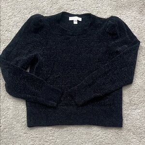 Michael Kors  Black Shimmer Sweater with Shoulder puffs